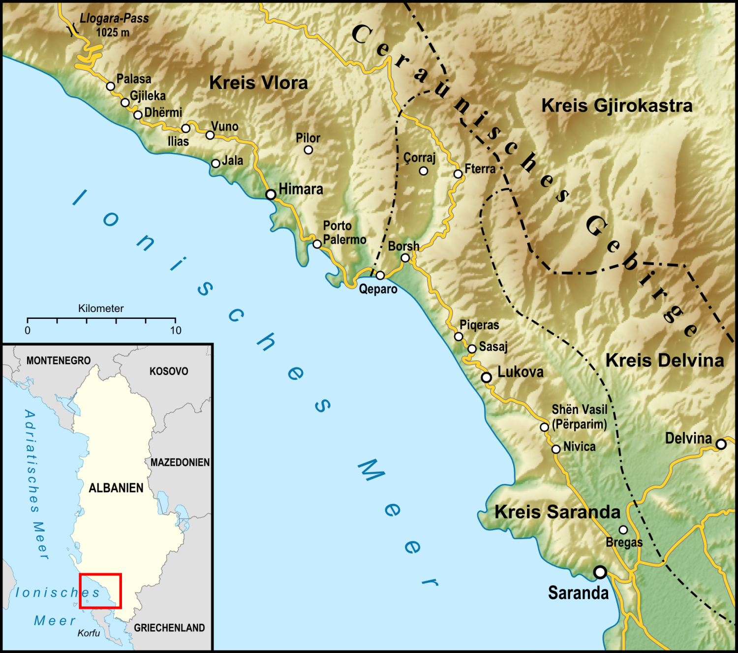 Albanian Riviera coast