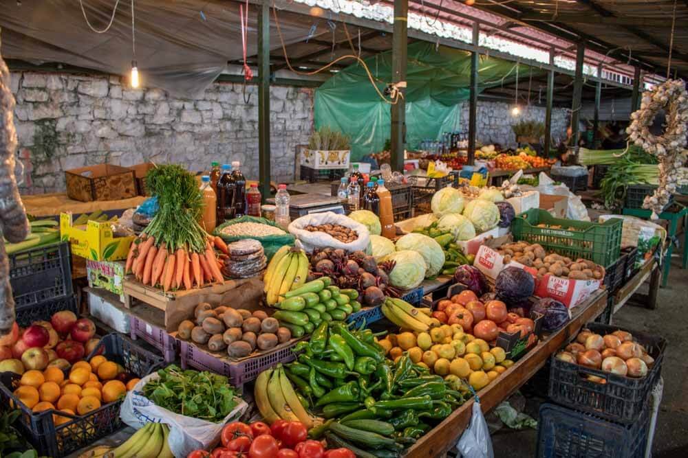 Saranda market vegetables fruit and spices